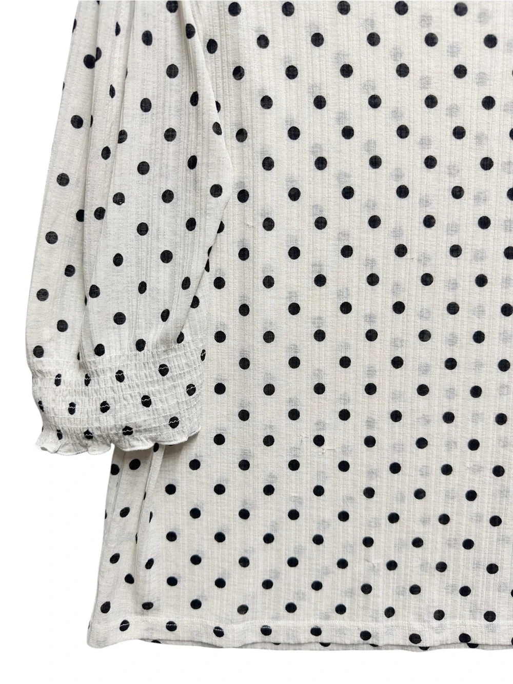 Gauzy Knit Polka Dot Blouse Top